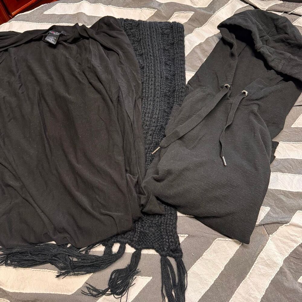 bundle with scarf, cardigan, and jacket